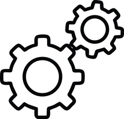 Poster - Gear mechanism vector icon illustration for engineering process and machine design concept