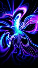 Poster - Colorful abstract energy vortex expanding on black background