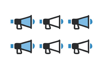Poster - Scalable megaphone icons perfect for branding projects needing announcement or marketing design elements.