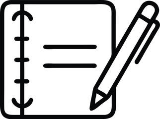 Poster - Notebook and pen icon vector illustration for writing, notes, planning and organization concept