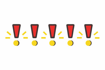 Poster - Stylish Alert Icon Design featuring Red Exclamation Marks and Yellow Circles perfect for branding and logo creation