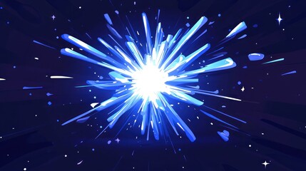 Wall Mural - Radiant burst of bright blue light radiating outward.