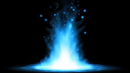 Wall Mural - Radiant blue flame erupting from a dark base.