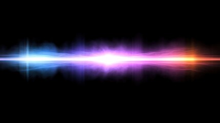 Wall Mural - Colorful abstract energy beam against a black background.