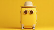 © LiezDesign - Modern suitcase with sun glasses and a hat.