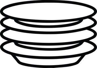 Poster - Stack of plates vector illustration for kitchenware design and restaurant tableware graphics usage