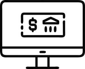 Poster - Online banking computer screen icon for internet finance and digital banking solutions access