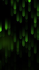 Aufkleber - Glowing green minimal arrows elements abstract geometric motion background. Vertical looped video animation