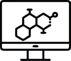 Poster - Molecular structure on computer screen vector illustration for science and technology use