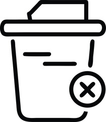 Fototapete - Trash delete icon vector design, remove file document, delete data, garbage bin outline symbol