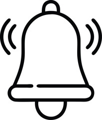 Fototapete - Ringing notification bell vector icon for alarm alert reminder and message sound symbol graphic design