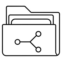 Poster - Folder icon with network connection sharing documents data files, folder, icon, network, connection