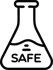 Poster - Safe chemistry lab flask vector illustration for science experiments and research analysis symbol