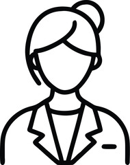 Poster - Download professional woman avatar vector icon in line style for user interface and profile 92