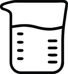 Poster - Beaker vector icon for science lab equipment and chemical experiments with liquid measurement tool