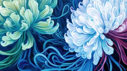 Wall Mural - Vibrant floral design with intricate details.