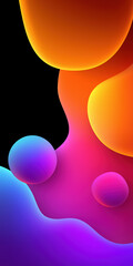 Poster - A colorful image of three spheres in a row with a black background. The spheres are of different sizes and colors, and they are arranged in a way that creates a sense of movement and energy