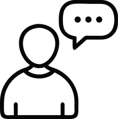 Poster - Communication icon vector design of person speaking with speech bubble for social media content design