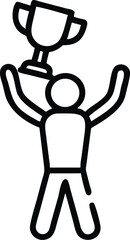 Poster - Illustration of a winner holding a trophy celebrating success and achievement vector art