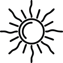 Poster - Sun drawing vector illustration summer sunlight sunshine heat solar energy icon design graphic art