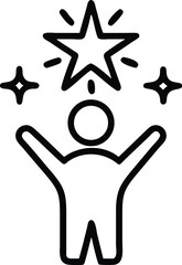 Poster - Achievement success reaching goals and aspirations with star icon vector illustration concept