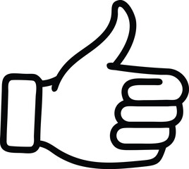 Poster - Thumbs up icon vector illustration hand gesture like symbol approval sign positive feedback graphic