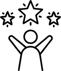 Poster - Achievement vector icon success celebration with stars rating and person silhouette design