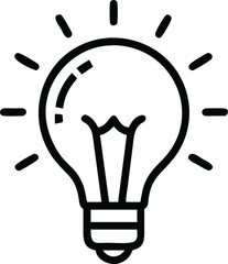 Poster - Lightbulb icon vector illustration for creative idea and solution concept design element use 92