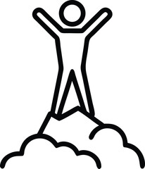 Poster - Illustration of success achievement concept with person on mountain peak vector graphic 92