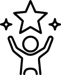 Poster - Achievement icon success concept with star rating and person reaching for goals vector 92