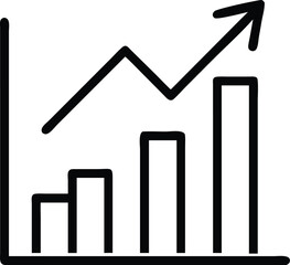 Poster - Growth chart icon showing business success and financial growth with arrow pointing upward trend