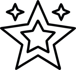 Fototapete - Star vector graphic outline illustration for holiday celebration and award design element use