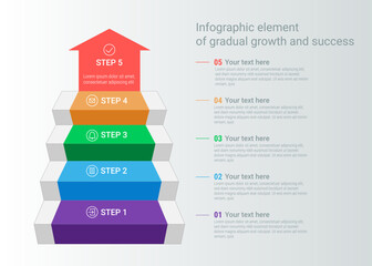 Aufkleber - Infographic element of gradual growth and success. Gradual growth chart of data.