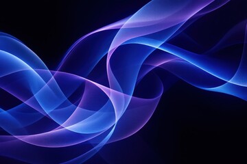 Fototapete - Colorful abstract waves in shades of blue and purple