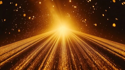 Wall Mural - Golden rays illuminate a glittering path.