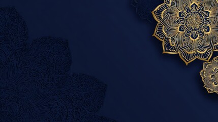 Aufkleber - Elegant blue background design with golden luxurious effect elements and glowing light textures. Vector abstract composition ideal for premium branding, upscale packaging, or stylish digital templates