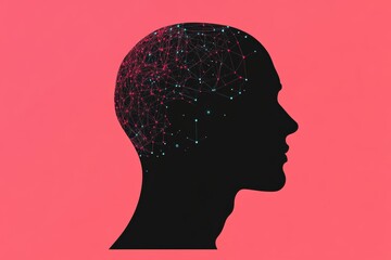 Poster - Creative graphic layout showcasing the human mind and connections in vibrant colors