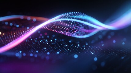 Poster - Abstract digital wave in vibrant colors