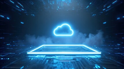 Poster - Futuristic cloud technology graphic
