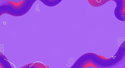 Poster - Abstract Purple Fluid Background - Modern abstract background with purple fluid shapes, geometric elements, and a solid purple backdrop. Perfect for presentations or websites