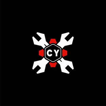 CY Initials Vektor Stok Otomotif Logo Design