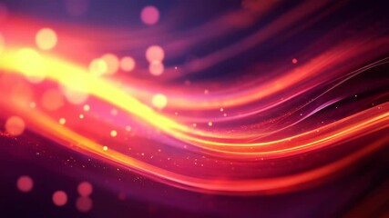 Poster - Dynamic glowing lines and particles in vibrant red and purple abstract background