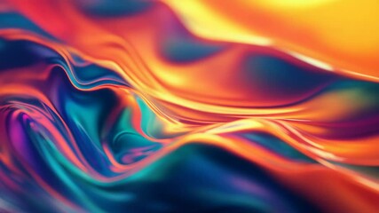 Aufkleber - Vibrant swirling abstract wave in orange and blue hues, digital illustration