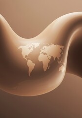 Poster - Global Connections 2025-05-17 - Abstract symbolizing global unity, interconnectedness, fluidity, exploration, and growth. Brown tones create a warm and inviting feel