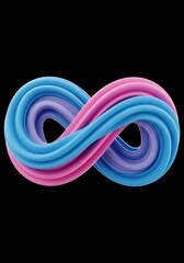 Poster - Infinite Loop Design Element 2025-05-16 - Abstract infinity symbol, vibrant colors, flowing lines, loop, endless potential. Symbolizing eternity, connection, growth, balance and continuous cycle