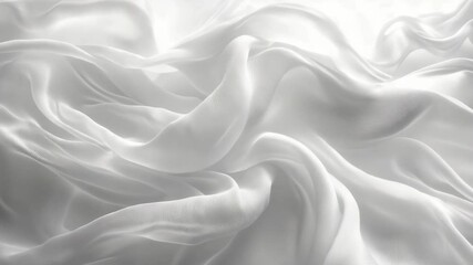 Poster - Abstract white flowing fabric creating a soft and elegant texture background