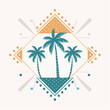 © VectorVibe - Vector logo and print design templates, summer palms, tropical hand drawn illustrations, palm trees boho elements, grid patterns and prints with square elements for social media and posts, stationery