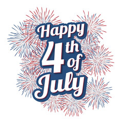 Poster - 4th of July Greeting Card with a stylish font. Vector illustration

