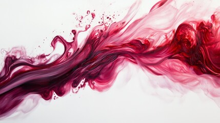 Poster - The layered waves in red and white form an elegant abstract masterpiece that captivates the eye and inspires