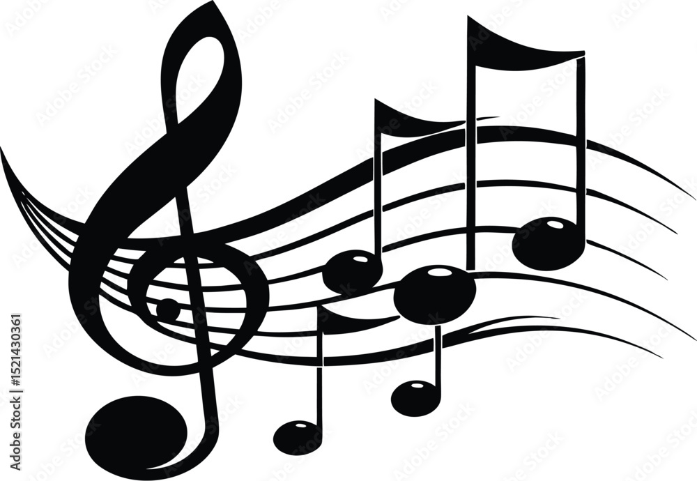 Music Notes Vector, Music Icon Clipart Stock Vector | Adobe Stock